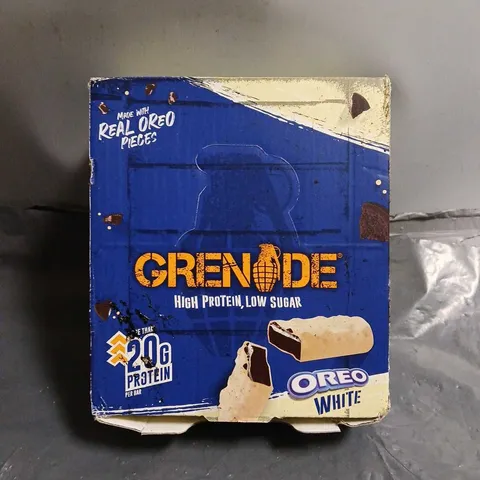 BOXED GRENADE WHITE CHOCOLATE OREA PROTEIN BARS 