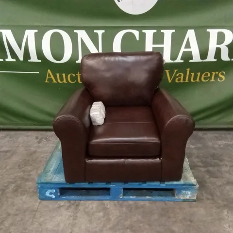 BAILEY LEATHER ARMCHAIR - CHOCOLATE