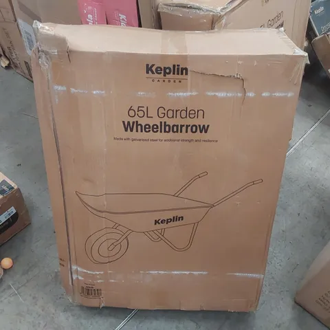 BOXED KEPLIN 65L GARDEN WHEELBARROW