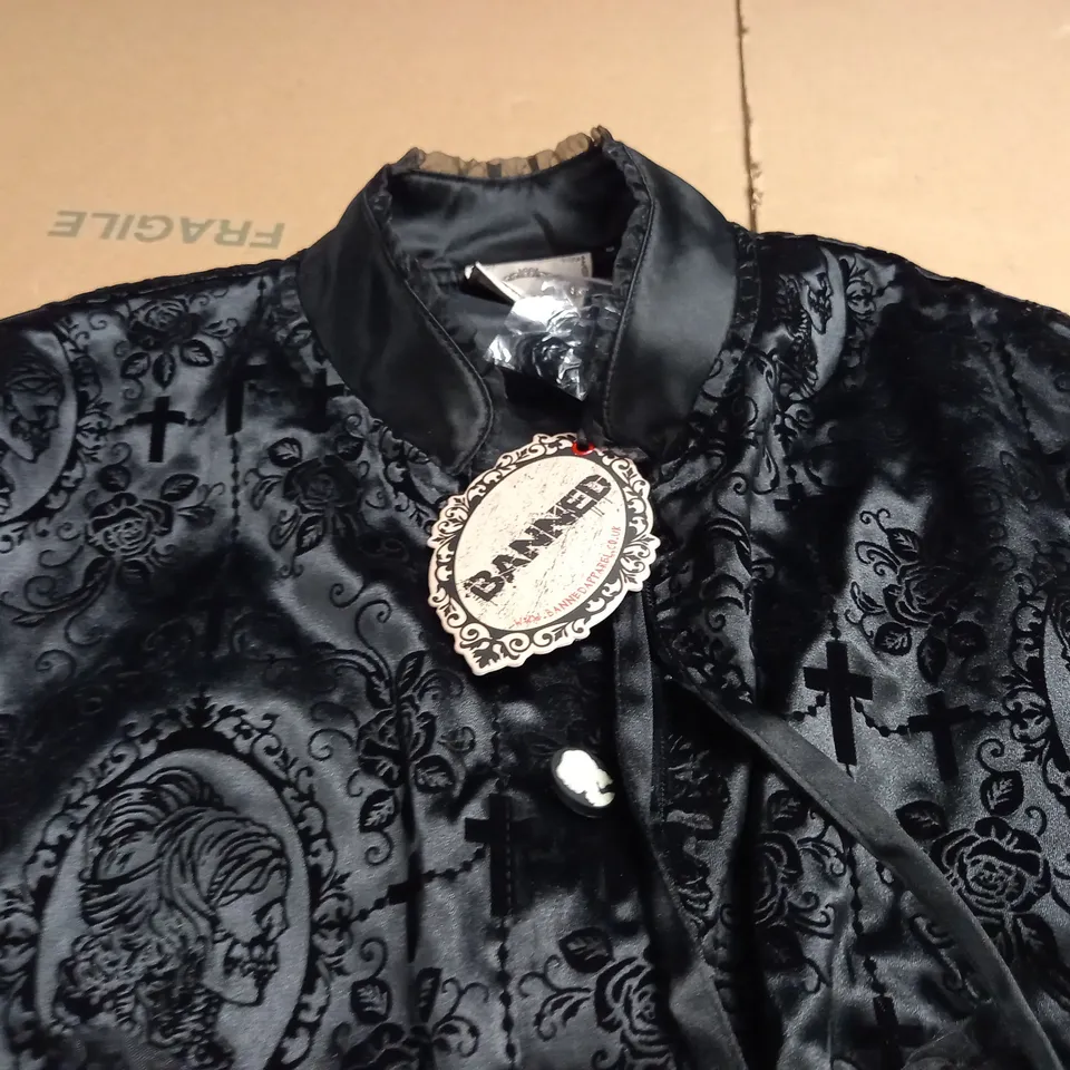 lot of 3 banned damask style jackets in black - various sizes