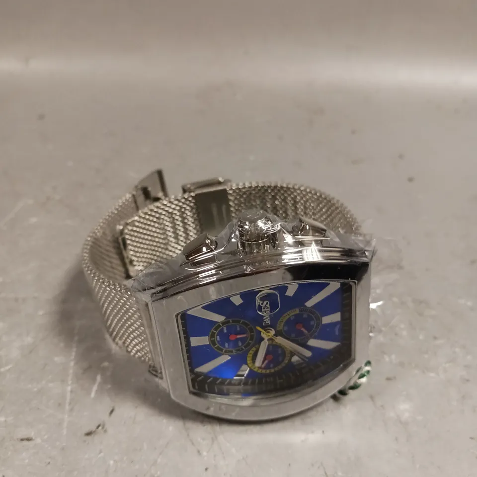 GAMAGES DIVERGENCE STEEL BLUE DIAL WATCH 