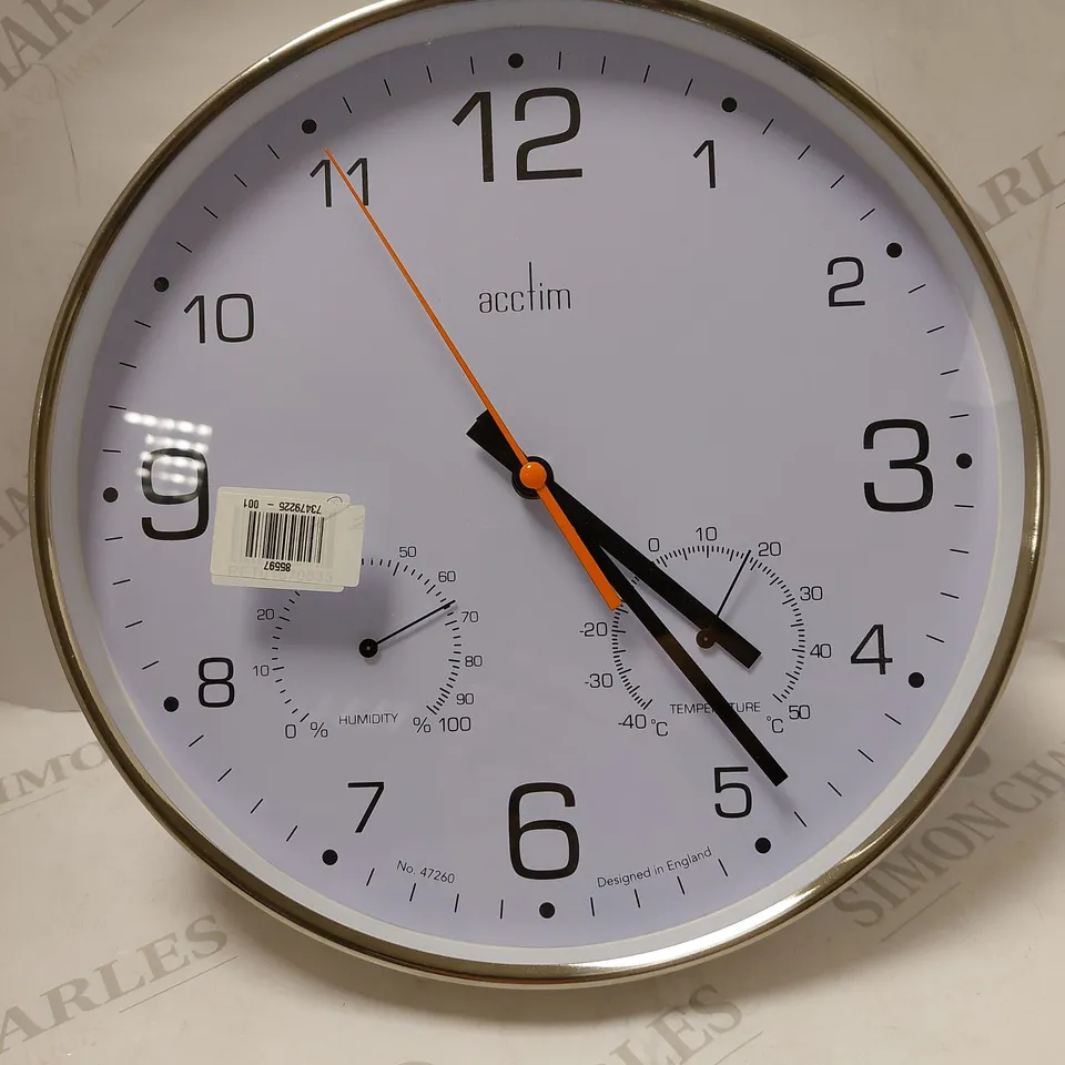 ACCTIM 29147 KOMFORT METAL NON TICKING WALL CLOCK 