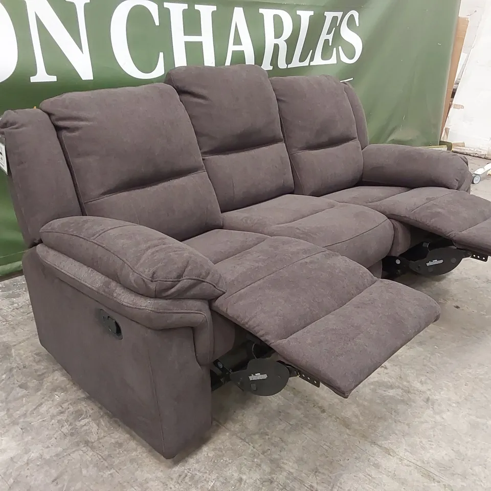 ALBION FABRIC 3 SEATER HIGH BACK MANUAL RECLINER SOFA RRP £749