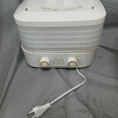 WHITE ELECTRIC FOOD DEHYDRATOR WITH STACKED TRAYS (FRUIT DRYER)