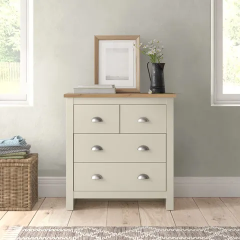 BOXED AQUITAINE 4 DRAWER CHEST - GREY (1 BOX)