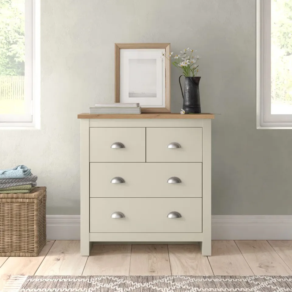 BOXED AQUITAINE 4 DRAWER CHEST - GREY (1 BOX)