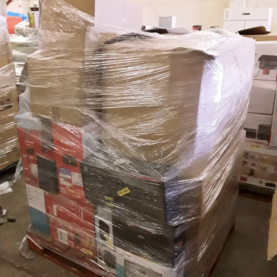 PALLET OF ASSORTED ELECTRONIC PRODUCTS INCLUDING BLUETOOTH RADIO, PRINTERS, GAMING SET, PARTY SPEAKER SYSTEM
