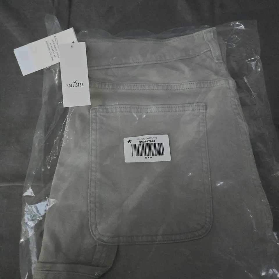 HOLLISTER MEN'S GREY PANTS, UK 32 (32W X 34L)