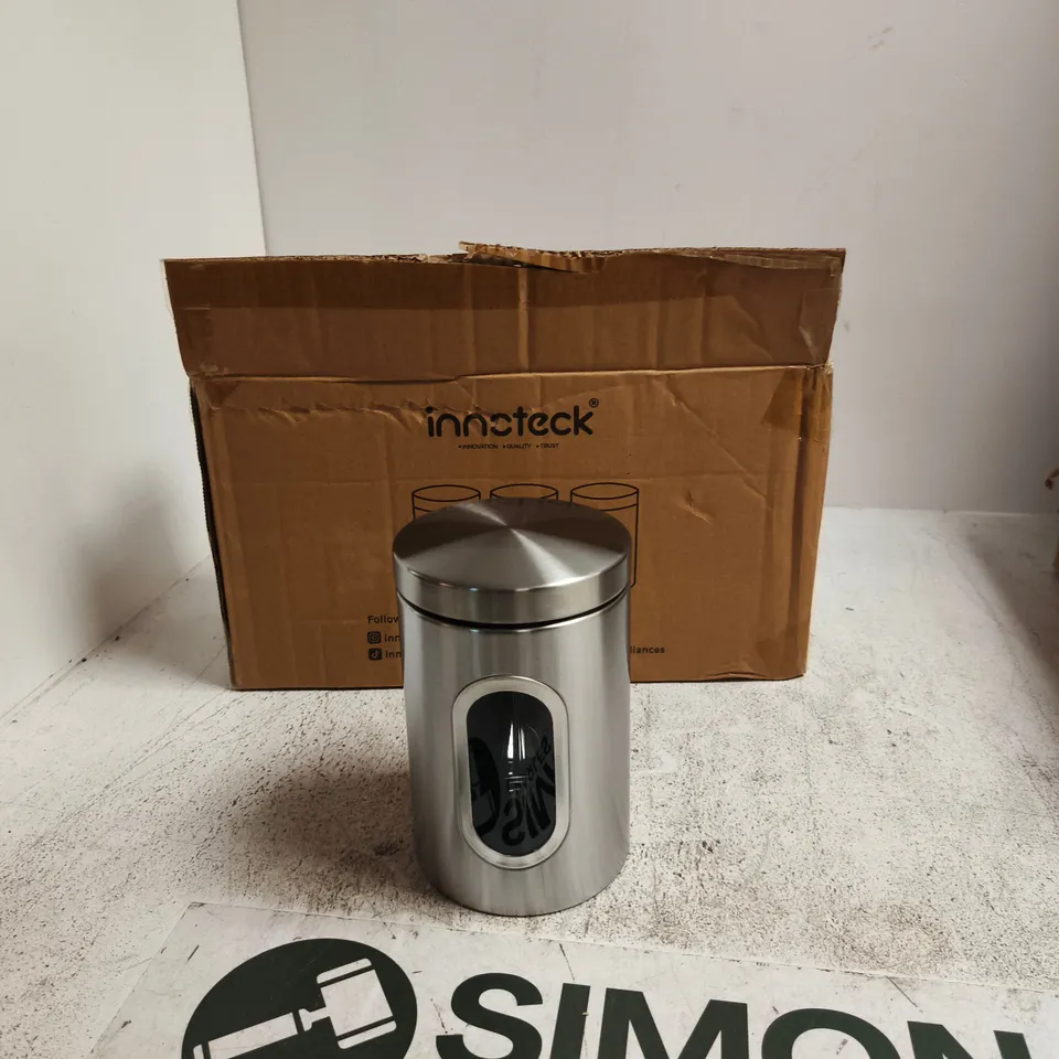 BOXED 3PC KITCHEN CANISTER SET WITH VIEWING WINDOW 