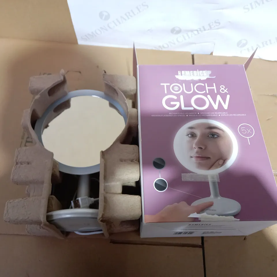 HOMEDICS BEAUTY TOUCH AND GLOW LED MIRROR