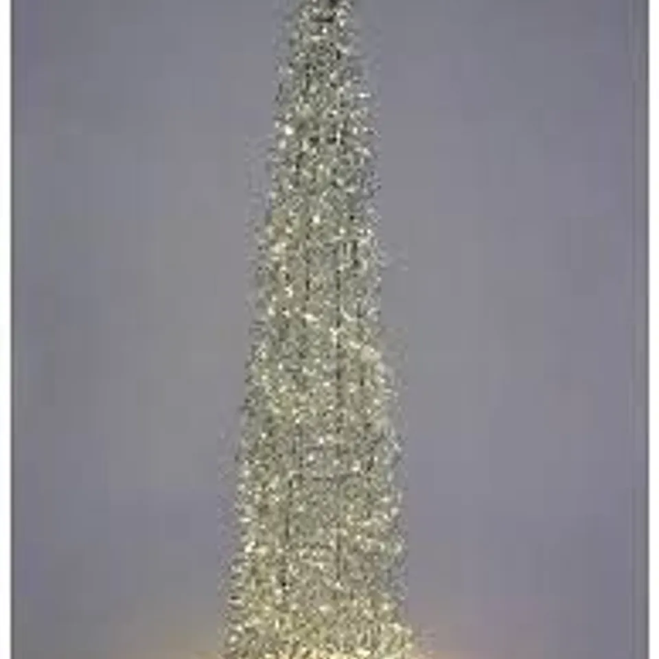 BOXED 1M SILVER SPIRALS OUTDOOR CHRISTMAS TREE (1 BOX)