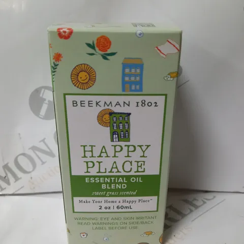 BEEKMAN 1802 HAPPY PLACE ESSENTIAL OIL BLEND SWEET GRASS SCENTED