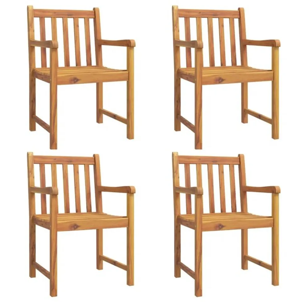 BOXED SET OF 2 COLEETA ACACIA PATIO DINING ARMCHAIRS