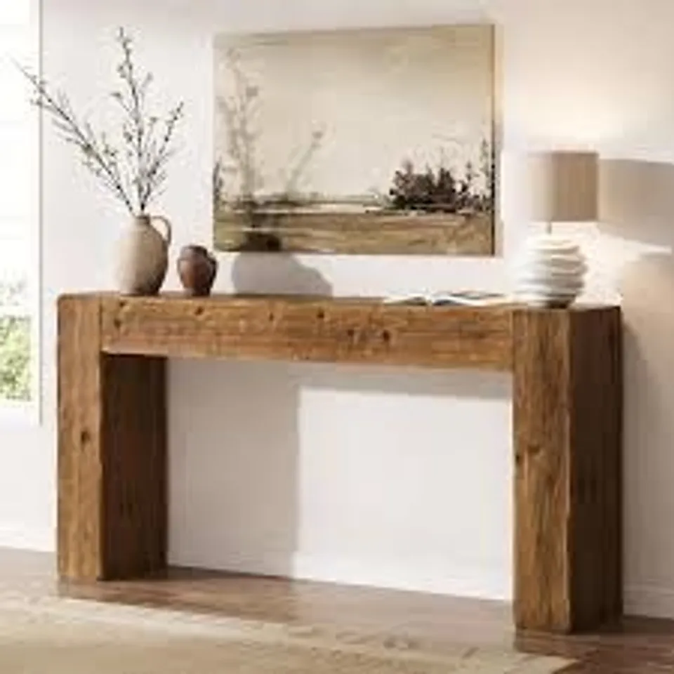 BOXED LANTINE SOLID WOOD CONSOLE TABLE, 63-INCH