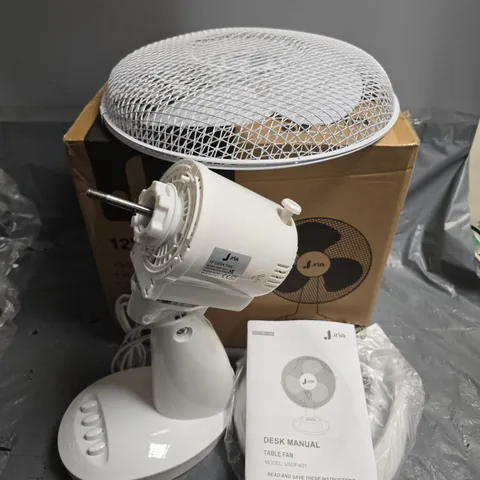 BOXED JRIA 12" DESK FAN IN WHITE