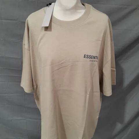 ESSENTAILS FEAR OF GOD BEIGE T-SHIRT - MEDIUM
