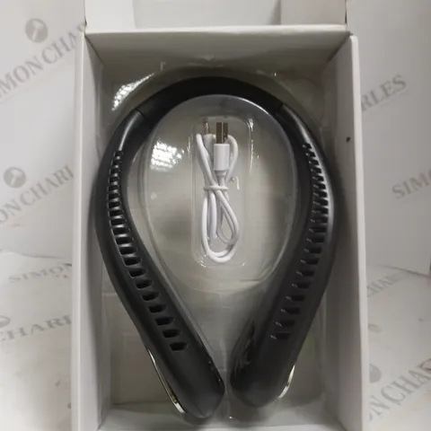 BOXED BLADELESS NECK FAN IN BLACK