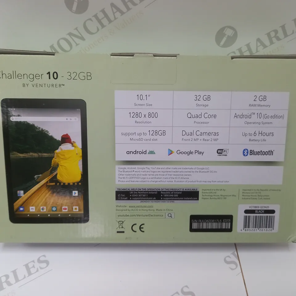 BRAND NEW BOXED VENTURER CHALLENGER 10 10.1" TABLET - 32 GB, BLACK