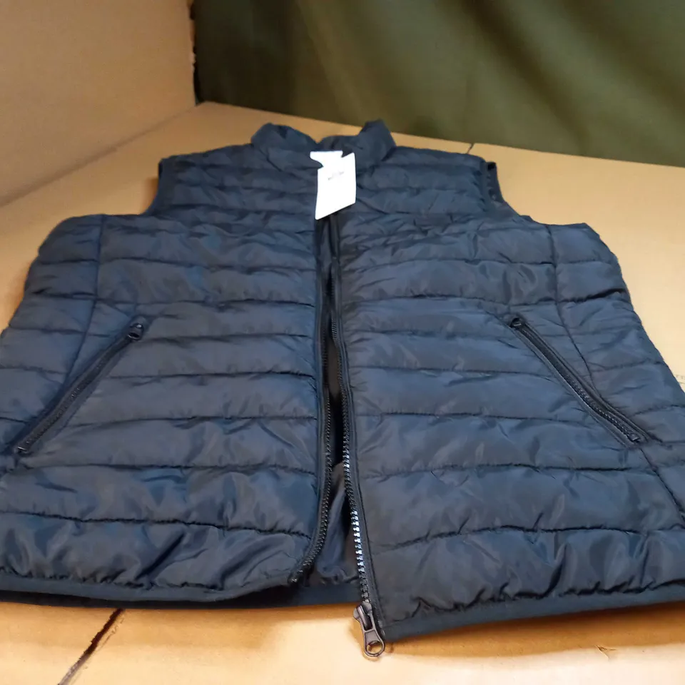 JACK & JONES BLACK BODYWARMER - LARGE