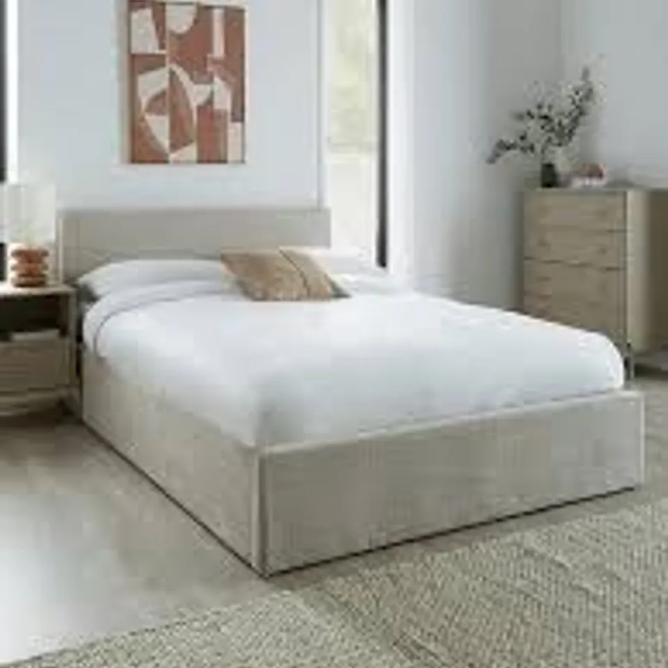 BOXED PORTO KING LIFT UP BED FRAME - NATURAL (2 BOXES)