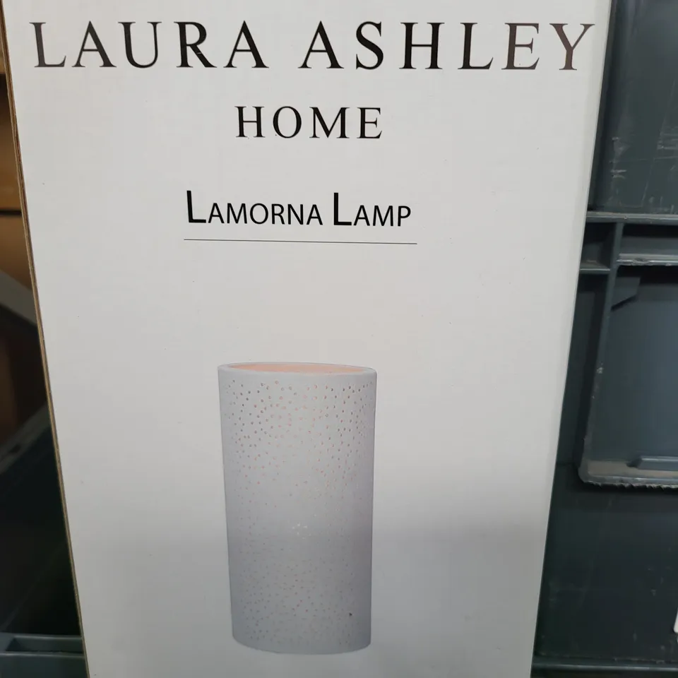 LAURA ASHLEY LAMONA PIERCED CERAMIC TABLE LAMP - OFF WHITE 