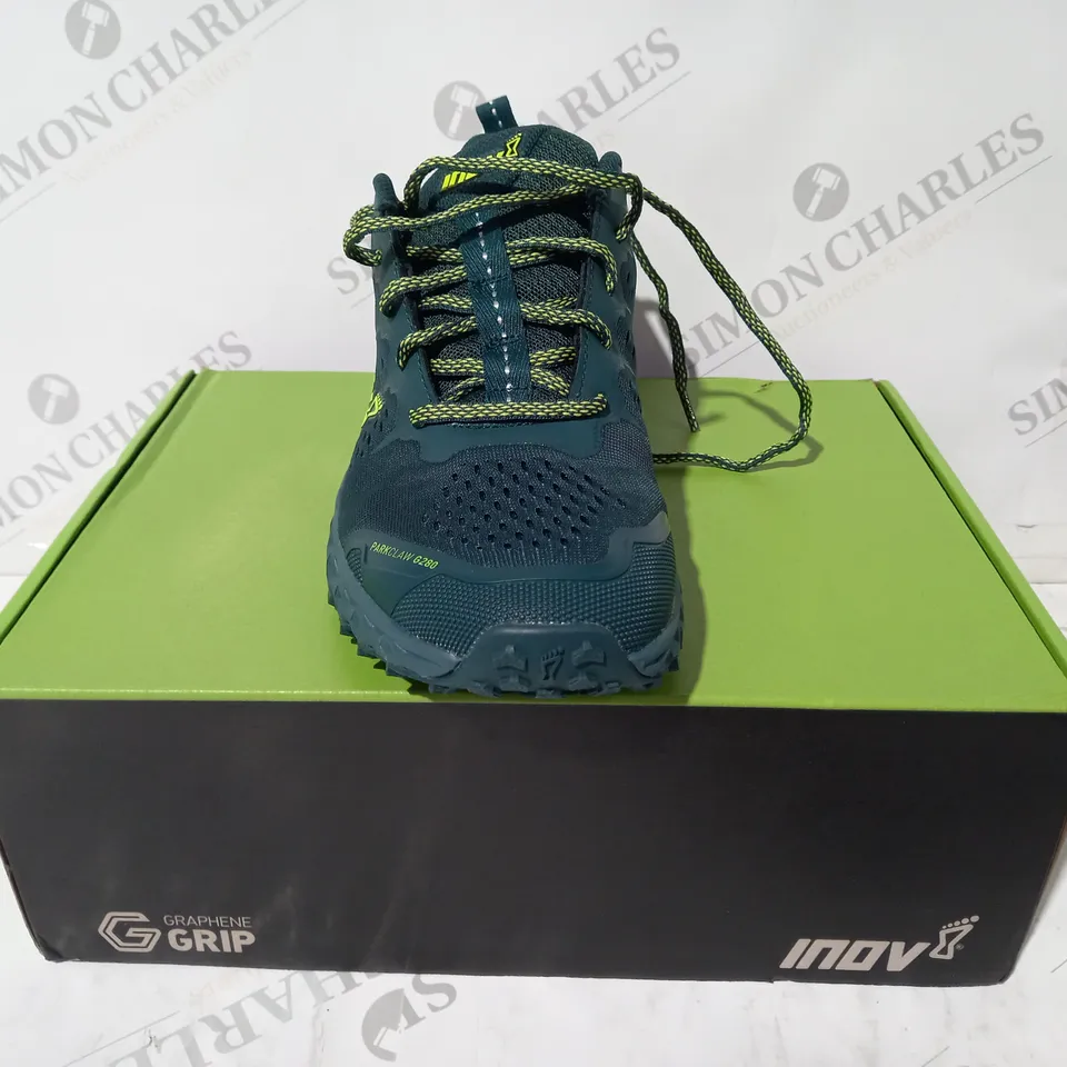 BOXED PAIR OF INOV PARKCLAW G 280 SHOES IN PINE/YELLOW UK SIZE 7