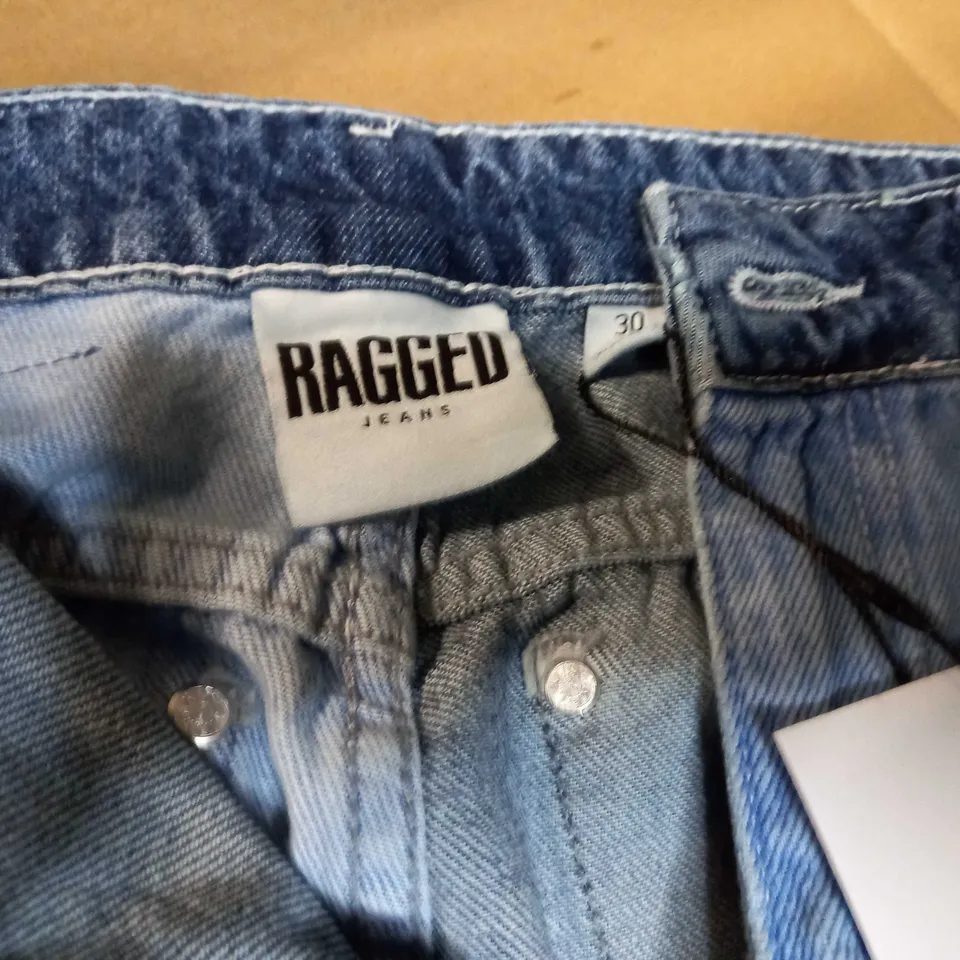 RAGGED JEANS BLUE TONES STATEMENT JEANS - SIZE W30