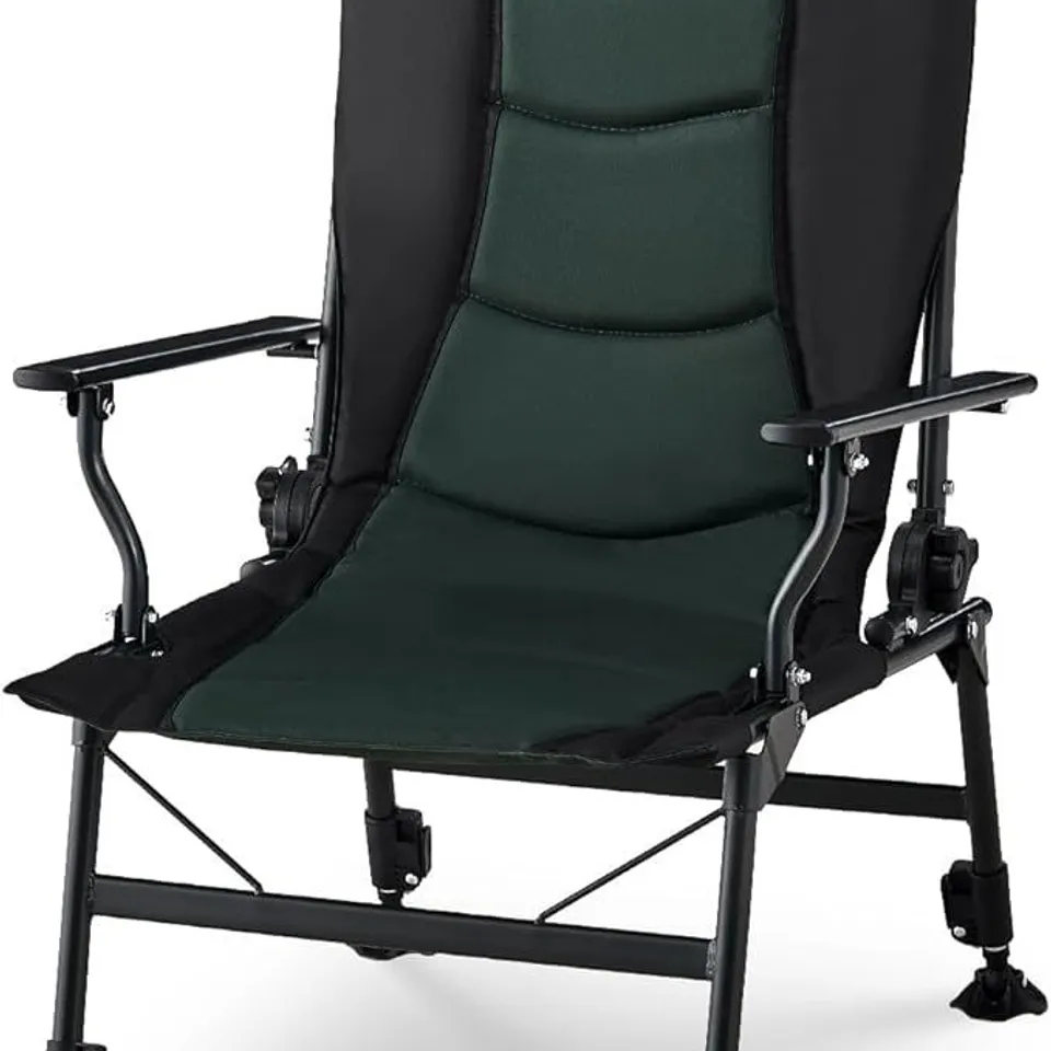 BOXED BLACK AND GREEN OUTDOOR LOUNGER/CHAIR