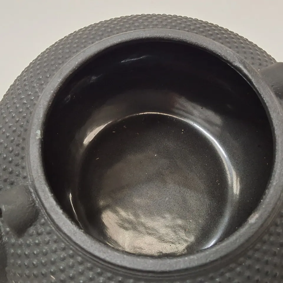 CAST IRON TEAPOT WITH TEXTURED SURFACE – BLACK