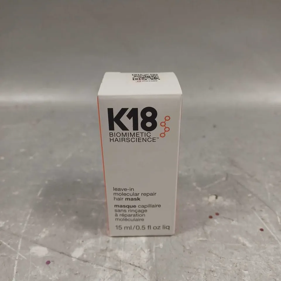 SEALED K18 BIOMIMETIC HAIR SCIENCE LEAVE-IN MOLECULAR REPAIR MASK 15ML