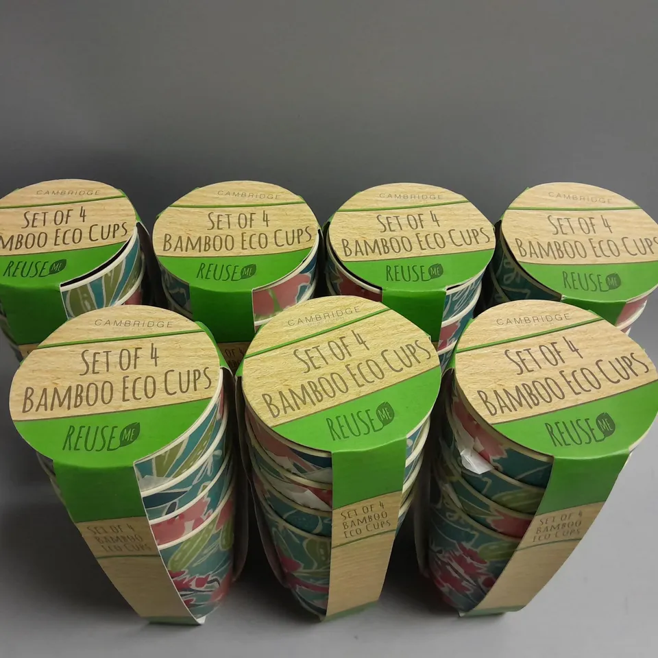 LOT OF 7 BAMBOO ECO CUPS SET OF 4
