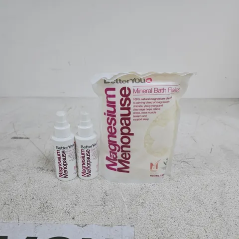 BETTERYOU MENOPAUSE SET OF 3: MINERAL BATH FLAKES, BODY SPRAY