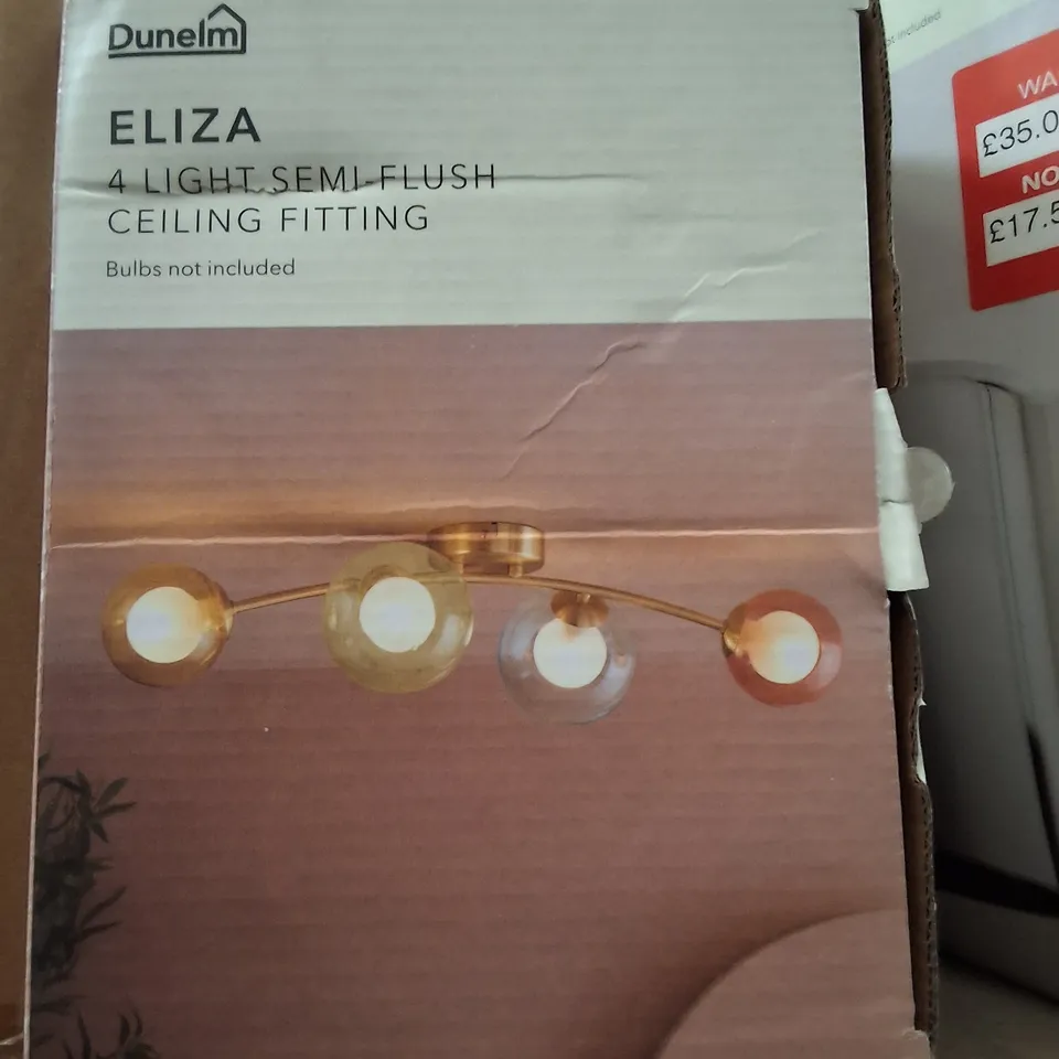 BOXED DUNELM ELIZA 4-LIGHT SEMI-FLUSH CEILING FITTING
