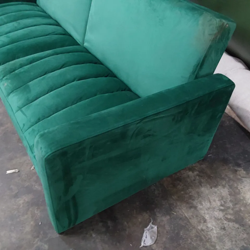 DESIGNER CLIK CLAC SOFA BED GREEN PLUSH FABRIC 