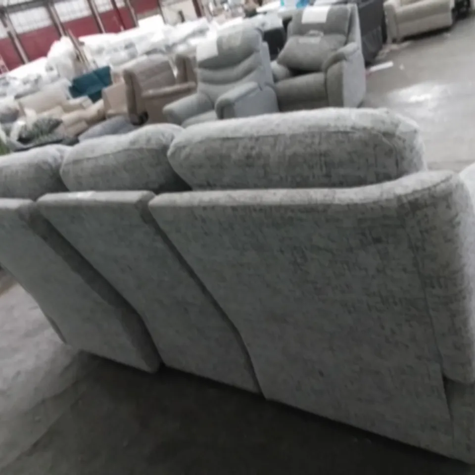 DESIGNER G PLAN MADE KINGSBURY ULTIMA SLATE FABRIC MANUAL RECLINING THREE SEATER SOFA