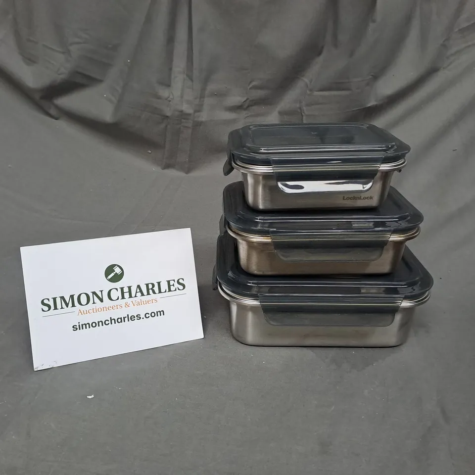 BOXED LOCK & LOCK 3 PIECE NESTABLE STAINLESS STEEL STARTER PACK