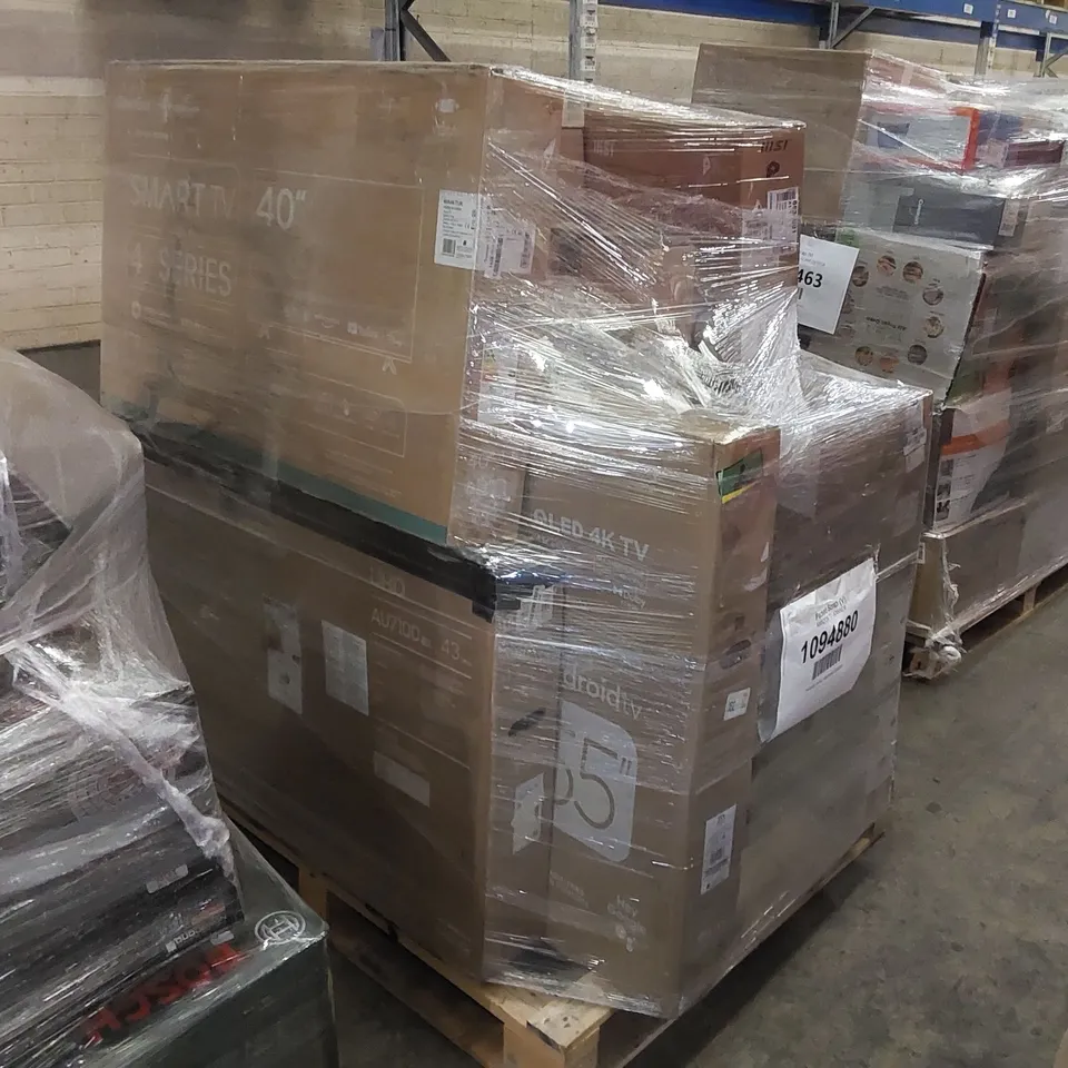 PALLET OF APPROXIMATELY 15 UNPROCESSED RAW RETURN MONITORS AND TELEVISIONS TO INCLUDE;