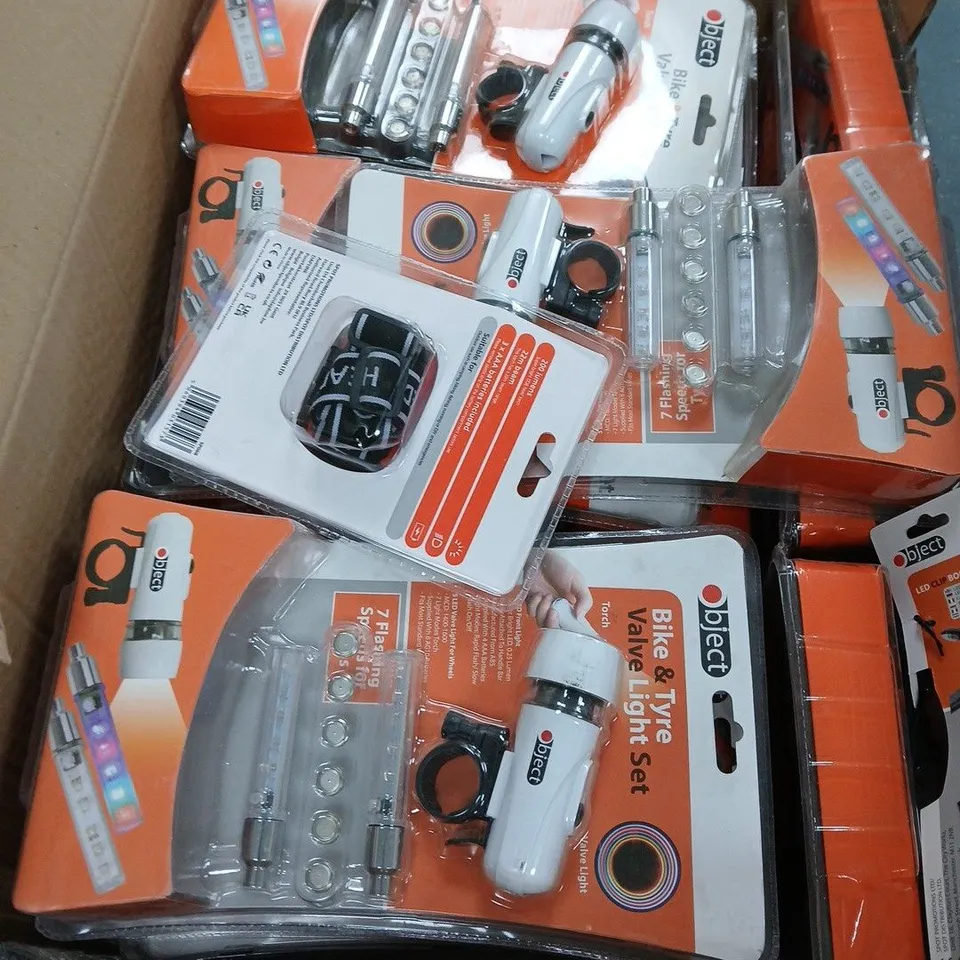 BOX OF APPROXIMATELY 40 BIKE & TYRE VALVE LIGHT SET