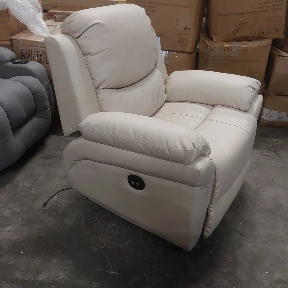 QUALITY DESIGNER FAUX LEATHER ELECTRIC RECLINING ARMCHAIR