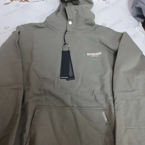 REPRESENT OWNERS CLUB LIGHT KHAKI HEAVY WEIGHTED HOODIE - MEDIUM