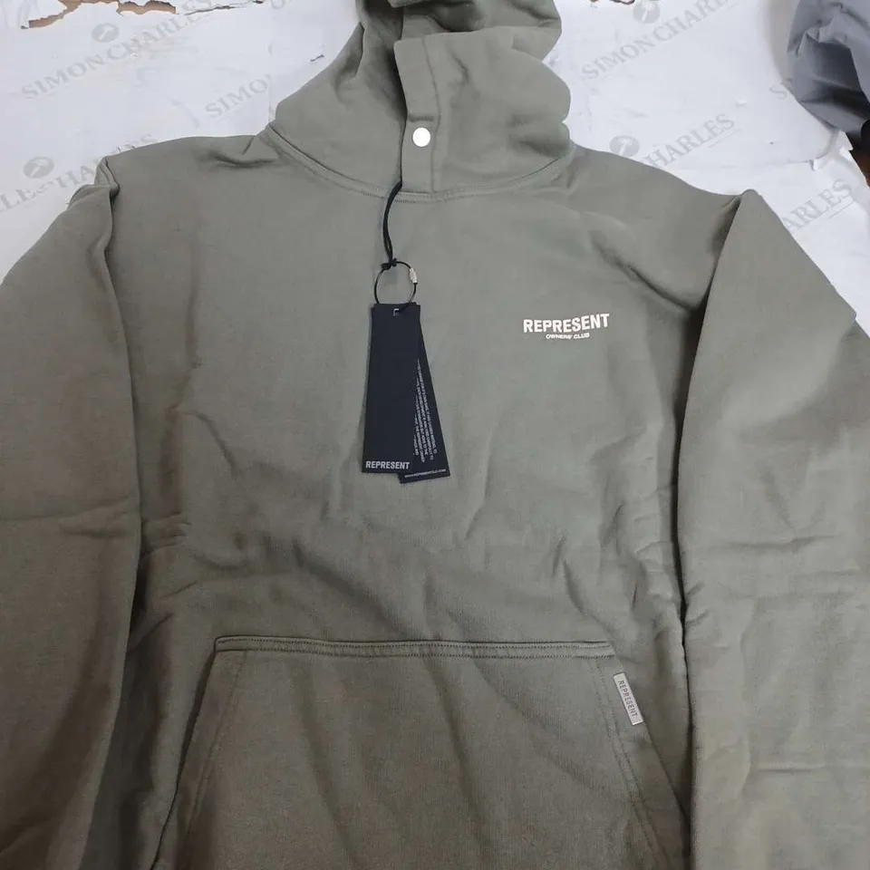 REPRESENT OWNERS CLUB LIGHT KHAKI HEAVY WEIGHTED HOODIE - MEDIUM