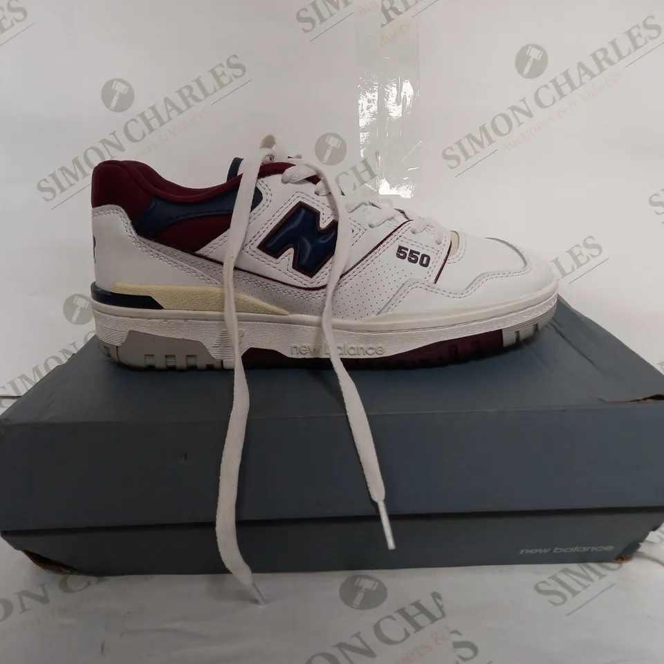 NEW BALANCE 550 WHITE/NAVY/BURGUNDY - UK 6