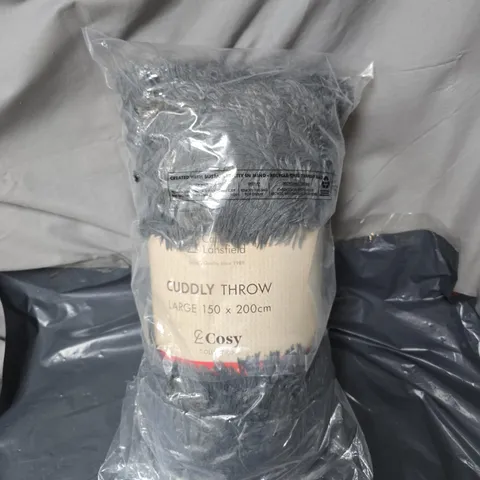 CATHERINE LANSFIELD COSY COLLECTION CUDDLY THROWN GREY 150 X 200CM