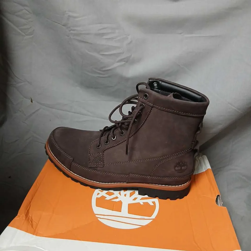 TIMBERLAND ORIGINALS 6-INCH BOOTS – DARK BROWN NUBUCK, UK 11 W/L