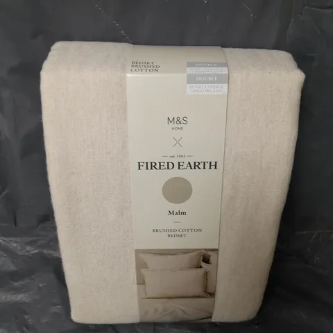 M&S HOME FIRED EARTH MALM BRUSHED COTTOEN BEDSET