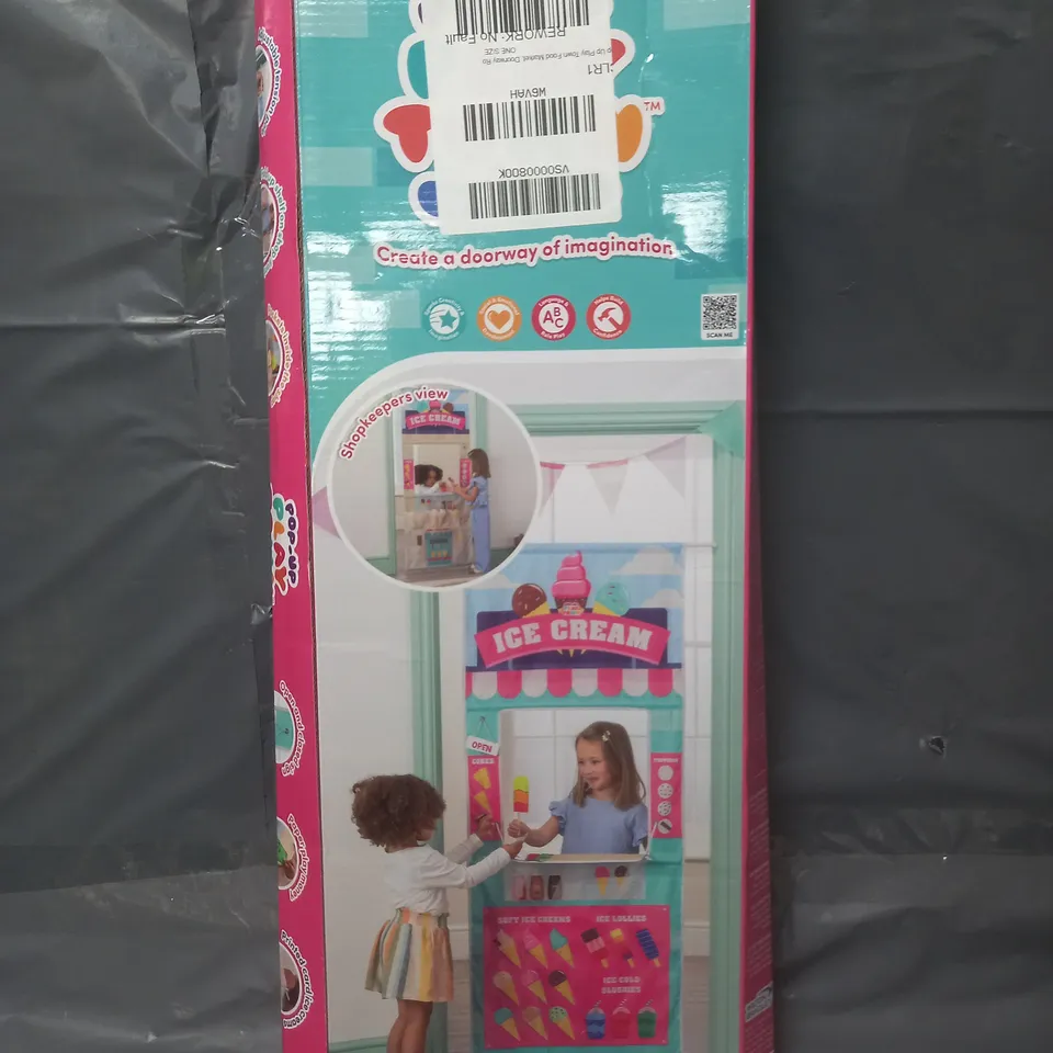 POP UP PLAY TOWN FOOD MARKET DOORWAY ROLE PLAY CURTAIN RRP £19.99