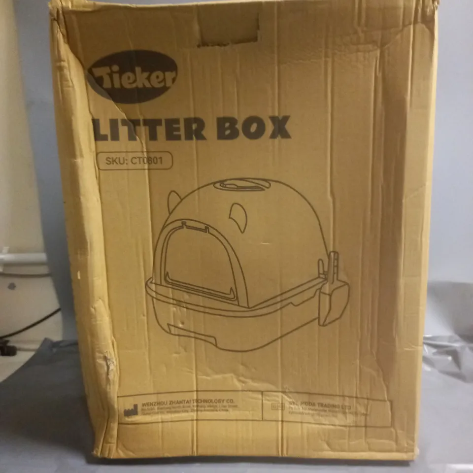 BOXED TIEKER CT0801 LITTER BOX IN GREY 