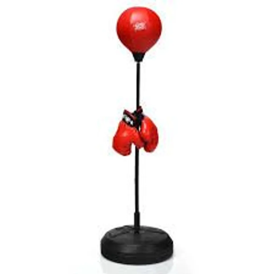 BOXED COSTWAY BOXING PUNCHING BAG W/HEIGHT ADJUSTABLE STAND BOXING GLOVES