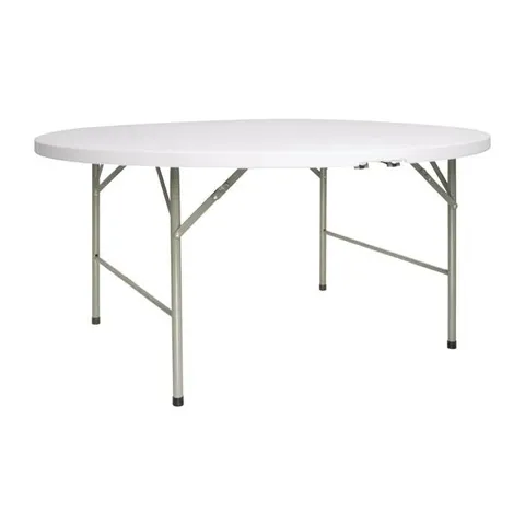 BOXED BOLERO ROUND FOLDING TABLE WHITE 5FT (1 BOX)