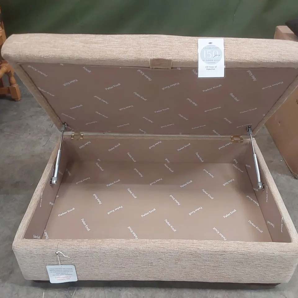 PARKER KNOLL UPHOLSTERED STORAGE FOOTSTOOL